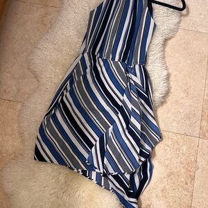 love...ady Blue and Black Striped Dress